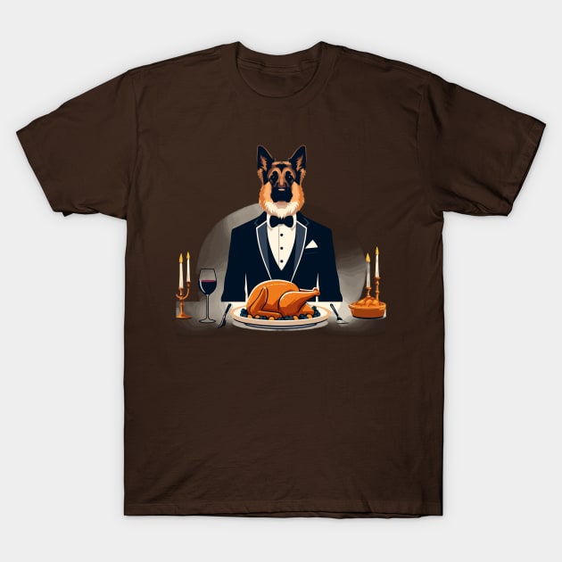 German Shepherd Thanksgiving T-Shirt by Graceful Designs